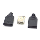 1pcs 10pcs Type A Female USB male 4 Pin Plug Socket Connector Black Plastic Cover Solder type DIY Connectors