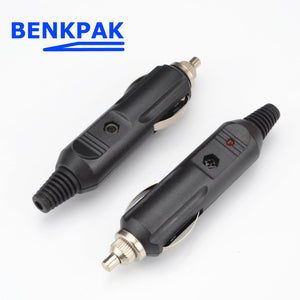 1pcs 12V Car Cigarette Lighter Plug Cigar Power Connector Fused With Light LED