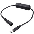 1pcs 5.5x2.1mm Led Power Supply Switch  Black LED Strip Wire Switch Cable For SMD 5050 3528 Single Color Strip