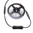 1pcs 5.5x2.1mm Led Power Supply Switch  Black LED Strip Wire Switch Cable For SMD 5050 3528 Single Color Strip