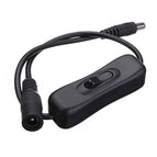 1pcs 5.5x2.1mm Led Power Supply Switch  Black LED Strip Wire Switch Cable For SMD 5050 3528 Single Color Strip