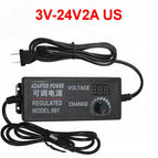 1pcs Adjustable AC To DC 3V-24V 2A Universal Power Adapter Supply Display Screen Power Switching Charger Adatper EU or US plug
