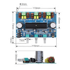 2*50W+100W Bluetooth 5.0 dual TPA3116D2 Power Subwoofer Amplifier Board 2.1 Channel TPA3116 Audio Stereo equalizer AUX Amp