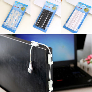 20 Pcs Cord Wire Cable Plastic Clips Self Adhesive Clamp Organizer Fixer