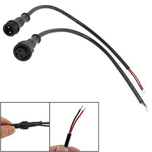 2015 Hot  Male Female Plug 2 Pin LED Waterproof Connector Cable 220V Black