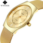 2017 Top Luxury Brand WWOOR Men Ultra Thin Waterproof Gold Watch Men's Quartz Analog Clock Male Sports Watches relogio masculino