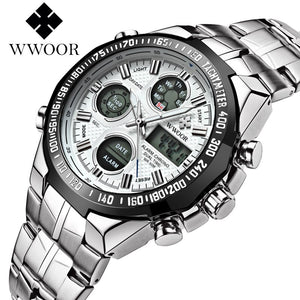 2018 Digital Watch Men Luxury Brand WWOOR Men's Watches Quartz LED  Military Watch Swimming Casual Sport Wristwatch