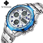 2018 Digital Watch Men Luxury Brand WWOOR Men's Watches Quartz LED  Military Watch Swimming Casual Sport Wristwatch