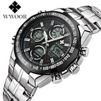 2018 Digital Watch Men Luxury Brand WWOOR Men's Watches Quartz LED  Military Watch Swimming Casual Sport Wristwatch