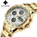 2018 Digital Watch Men Luxury Brand WWOOR Men's Watches Quartz LED  Military Watch Swimming Casual Sport Wristwatch
