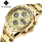 2018 Digital Watch Men Luxury Brand WWOOR Men's Watches Quartz LED  Military Watch Swimming Casual Sport Wristwatch