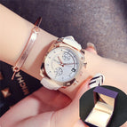 2018 Women Man Lover Square Rose Gold Alloy And Leather Quartz Watch GUOU Luxury Waterproof for Woman Ladies Gilrs Wrist watches