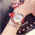 2018 Women Man Lover Square Rose Gold Alloy And Leather Quartz Watch GUOU Luxury Waterproof for Woman Ladies Gilrs Wrist watches