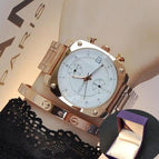 2018 Women Man Lover Square Rose Gold Alloy And Leather Quartz Watch GUOU Luxury Waterproof for Woman Ladies Gilrs Wrist watches
