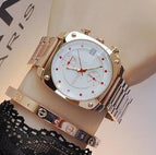 2018 Women Man Lover Square Rose Gold Alloy And Leather Quartz Watch GUOU Luxury Waterproof for Woman Ladies Gilrs Wrist watches