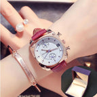 2018 Women Man Lover Square Rose Gold Alloy And Leather Quartz Watch GUOU Luxury Waterproof for Woman Ladies Gilrs Wrist watches
