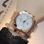 2018 Women Man Lover Square Rose Gold Alloy And Leather Quartz Watch GUOU Luxury Waterproof for Woman Ladies Gilrs Wrist watches