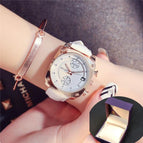 2018 Women Man Lover Square Rose Gold Alloy And Leather Quartz Watch GUOU Luxury Waterproof for Woman Ladies Gilrs Wrist watches