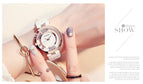 2019 GUOU Women Dress Watches Stylish Roll Drill Crystal Rhinestones Quartz Wristwatch Lady  Bracelet  Relogio Casual Watch