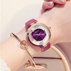 2019 GUOU Women Dress Watches Stylish Roll Drill Crystal Rhinestones Quartz Wristwatch Lady  Bracelet  Relogio Casual Watch