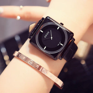 2019 New Stylish GUOU Dress Watches Leather Watchband Women  Female Quartz Clock Hot Ceasuri Montre Femme