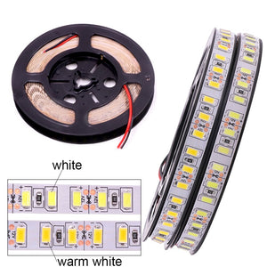 New Super Bright 5M 600 LED Strip Light SMD5630 120leds/m Non Waterproof Flexible LED Ribbon Tape DC12V under cabinet light