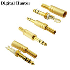 20Pcs Gold Nickel Plated 6.35mm Male 1/4 Mono Stereo Jack Plug Audio Connector Soldering