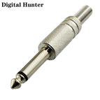 20Pcs Gold Nickel Plated 6.35mm Male 1/4 Mono Stereo Jack Plug Audio Connector Soldering