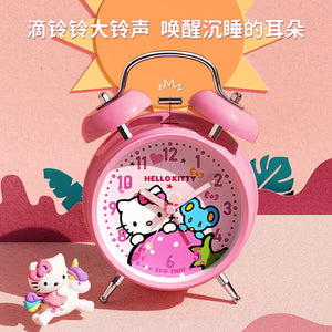 HelloKitty学生创意个性卡通卧室闹钟男孩女孩床头静音夜光大铃声