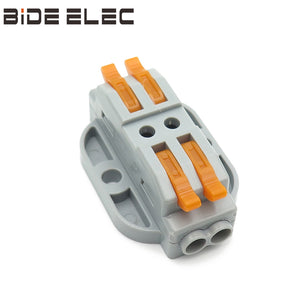 233-2 10Pcs 2In-2Out Fast Universal Conductor Terminal Block Wire Connectors Connect Termianls Compact With Mounting Carrier