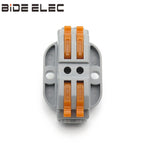 233-2 10Pcs 2In-2Out Fast Universal Conductor Terminal Block Wire Connectors Connect Termianls Compact With Mounting Carrier