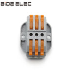233-3 10Pcs 3In-3Out Fast Universal Conductor Terminal Block Wire Connectors Connect Termianls Compact With Mounting Carrier