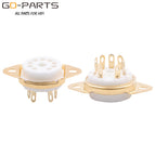 2PCS 9pin Ceramic Vacuum Tube Sockets For 6DJ8 12AX7 ECC83 B339 CV492 6L13 12AU7 ECC82 ECC81 ECC83 12AT7 Bottom Chassis Mount