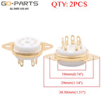 2PCS 9pin Ceramic Vacuum Tube Sockets For 6DJ8 12AX7 ECC83 B339 CV492 6L13 12AU7 ECC82 ECC81 ECC83 12AT7 Bottom Chassis Mount