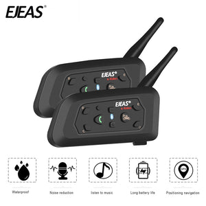 2PCS/set EJEAS V6 Pro Intercomunicador para Capacete Bluetooth Helmet Headset 1.2km IP65 Music Waterproof 6 Riders Interphone