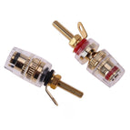 2pcs Gold Plated Amplifier Speaker Binding Posts Oxidation Resistance Brass Terminal with Transparent Shell for Banana Plugs 4mm