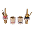 2pcs Gold Plated Amplifier Speaker Binding Posts Oxidation Resistance Brass Terminal with Transparent Shell for Banana Plugs 4mm