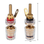 2pcs Gold Plated Amplifier Speaker Binding Posts Oxidation Resistance Brass Terminal with Transparent Shell for Banana Plugs 4mm