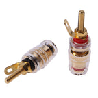 2pcs Gold Plated Amplifier Speaker Binding Posts Oxidation Resistance Brass Terminal with Transparent Shell for Banana Plugs 4mm