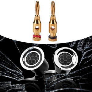 2pcs Gold-plated Banana Plugs Musical Audio Speaker Cable Wire DIY Connectors Red and Black