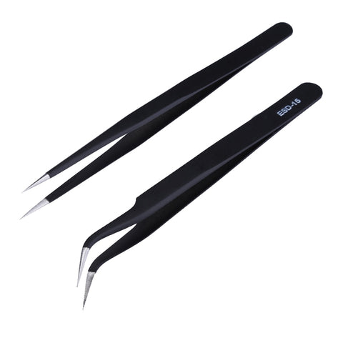 10pcs/set Anti-static Precision Tweezers Set Pinzas Pincet Stainless Steel ESD Tweezer Electronics Repair Tools wholesale bulk price