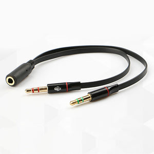 3.5 Mm Stereo Female Naar 2 Mannelijke Headset Mic Y Splitter Adapter Audio Kabel Voor Pc wholesale bulk price