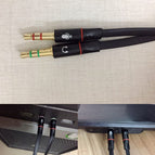 3.5mm Stereo Female to 2 Male Headset Mic Y Splitter Adapter Audio Cable for PC
