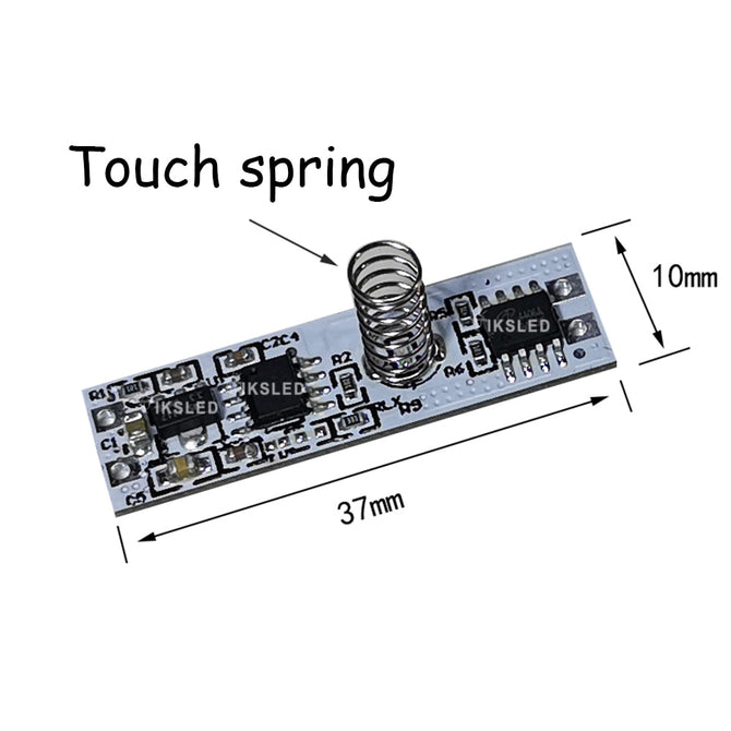 3.7~24V 10A Capacitive Touch Sensor Switch Coil Spring Switch LED Dimmer Control Switch for Smart Home LED Light Strip