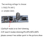 3.7~24V 10A Capacitive Touch Sensor Switch Coil Spring Switch LED Dimmer Control Switch for Smart Home LED Light Strip