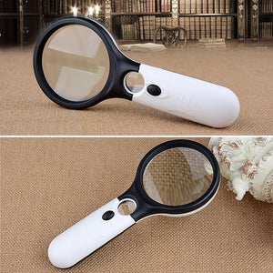 3 LED Light 45X Handheld Reading Magnifying Glass Lens Jewelry Watch Loupe Magnifier wholesale bulk price