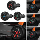 3 in 1 12/24V Voltmeter Car Monitor Display USB Charging Charger For Phone Tablet GPS LED Digital Voltmeter Gauge Thermometer