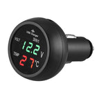 3 in 1 12/24V Voltmeter Car Monitor Display USB Charging Charger For Phone Tablet GPS LED Digital Voltmeter Gauge Thermometer