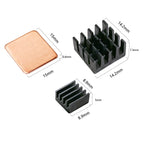 30 PCS Raspberry Pi Heatsink Kit Copper Aluminum Heatsink for cooling cooler Raspberry Pi 3 Pi 2 Pi Model B+