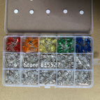 300pcs/box 15 kinds F5 5MM Round LED Kit Mixed Warm white Red Green Blue Pink Purple UV Orange Yellow light emitting diode Sets